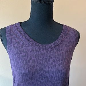 Athleta small ladies racer back purple animal print exercise top